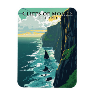Retro Cliffs of Moher Ireland Landschaftsreise Magnet