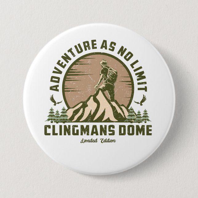 Retro Clingmans Dome Wanderung Sonnenuntergang T - Button (Vorderseite)