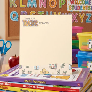 Retro-Clipart-Lehrerdankeschön Pastell Notizblock