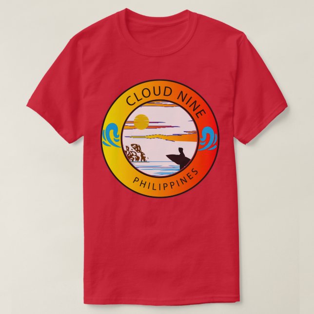 Retro Cloud Nine Philippines surfen T-Shirt (Design vorne)