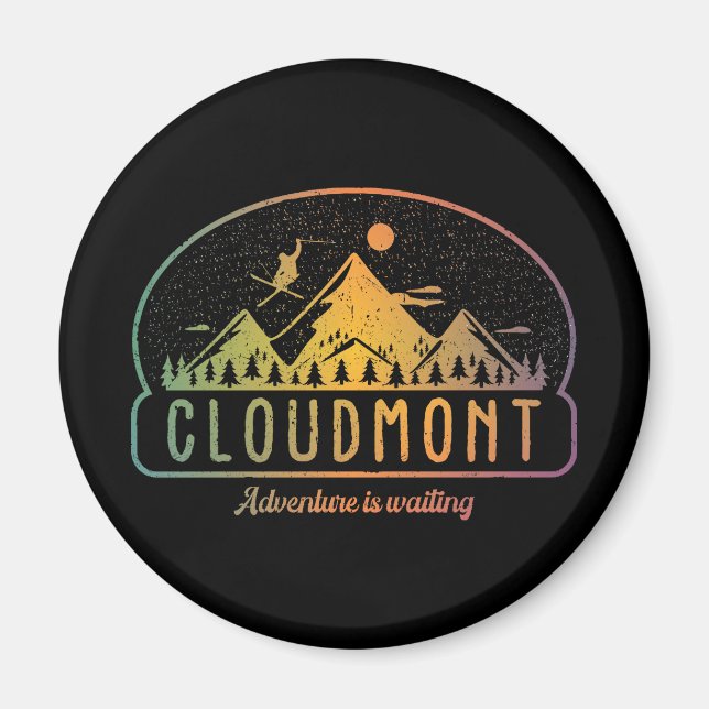 Retro Cloudmont Ski Adventure ist Gewartet Magnet (Vorne)