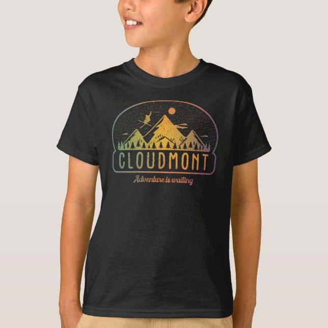 Retro Cloudmont Ski Adventure ist Gewartet T-Shirt (Vorderseite)