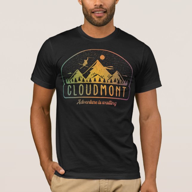 Retro Cloudmont Ski Adventure ist Gewartet T-Shirt (Vorderseite)