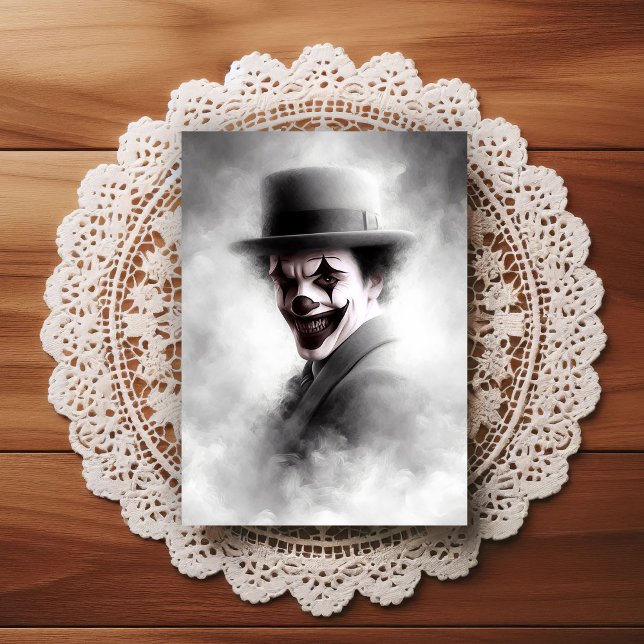 Retro-Clown-Porträt mit Hut Postkarte (Von Creator hochgeladen)