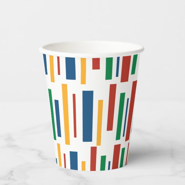 Retro Clowny Linien Muster Papier Cup Pappbecher (Vorderseite)