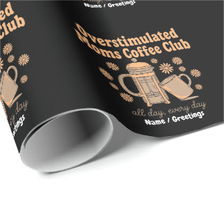 Retro-Club-Grafik für überstimulierte Mütter und K Geschenkpapier