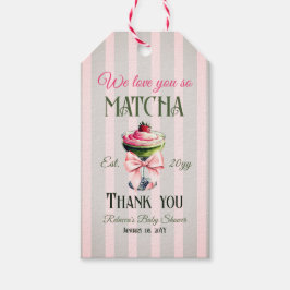 Retro Club Pink Bow Liebe Matcha Baby Dusche Geschenkanhänger