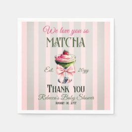 Retro Club Pink Bow Liebe Matcha Baby Dusche Serviette