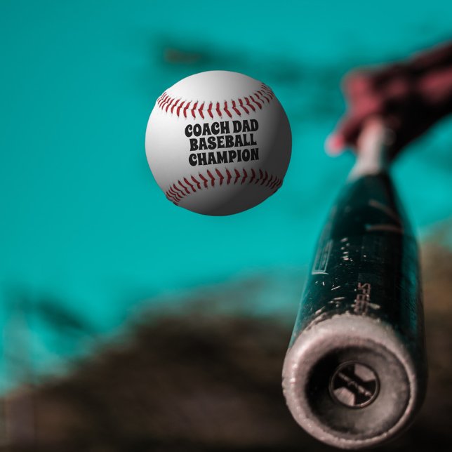 Retro Coach Vater Custom Champion Baseball (Perfect gift for the Dad that coaches the local baseball team. He's the champion dad!)