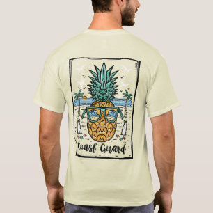 Retro Coast Guard Beach Artwork auf beiden Seiten T-Shirt