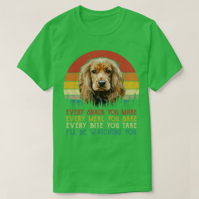 Retro Cocker Spanisch jeden Snack, den Sie machen  T-Shirt (Design vorne)