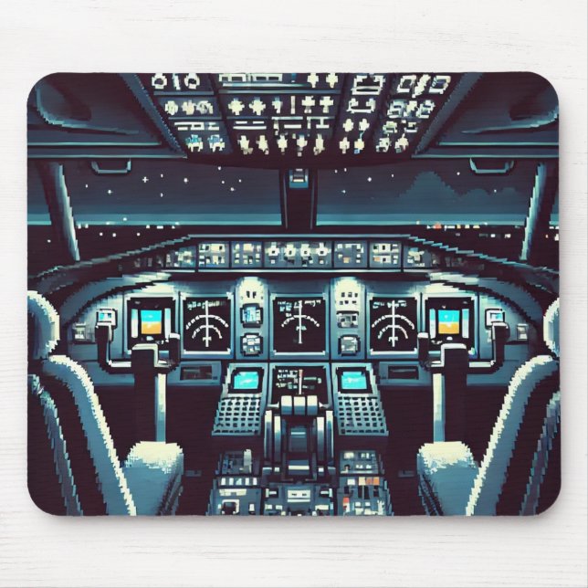 Retro Cockpit Mousepad (dunkel) (Vorne)