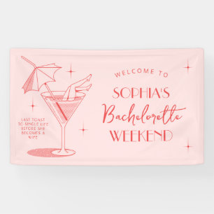 Retro Cocktail Bachelorette Wochenendbanner Banner