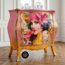 Retro Cocktail Glam Woman Decoupage