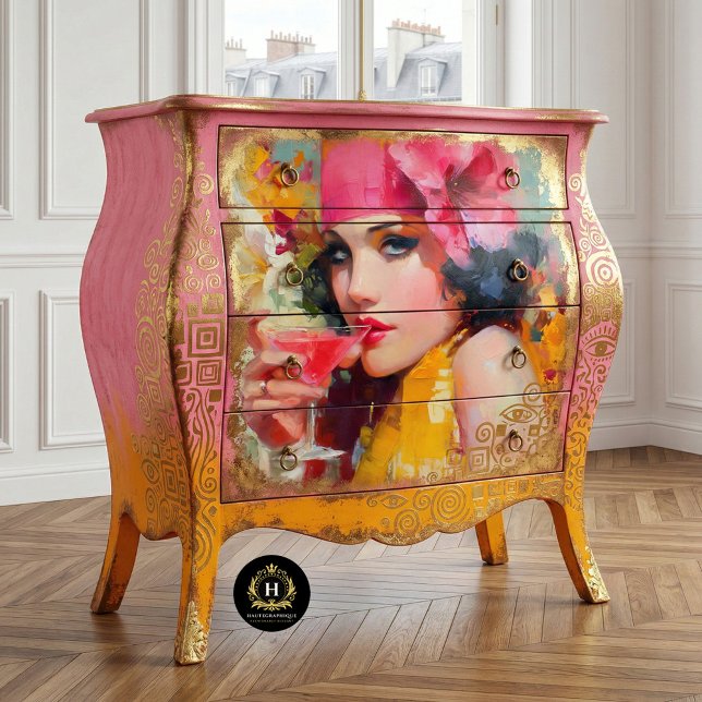 Retro Cocktail Glam Woman Decoupage Seidenpapier (Von Creator hochgeladen)
