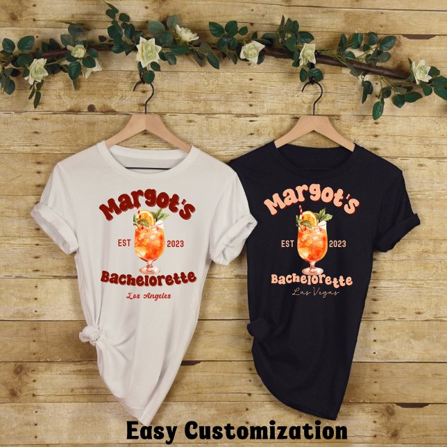 Retro Cocktail Junggeselinnen-Abschied-Brautparty T-Shirt (Von Creator hochgeladen)