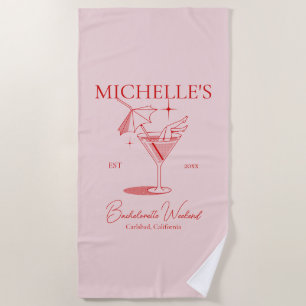 Retro Cocktail Junggeselinnen-Abschied Strandtuch