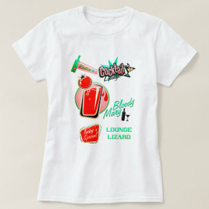 Retro-Cocktail-Lounge-Eidechse Bloody Mary Bar T-Shirt