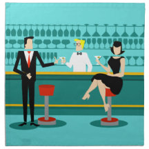 Retro Cocktail Lounge Kleidung Napkins