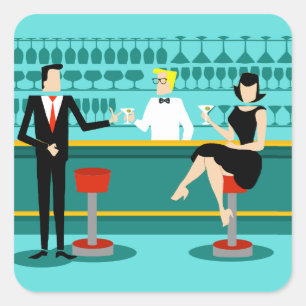 Retro Cocktail Lounge Sticker