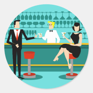 Retro Cocktail Lounge Sticker