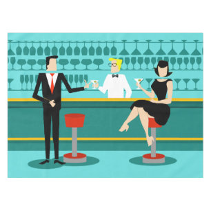 Retro Cocktail Lounge Tischdecke