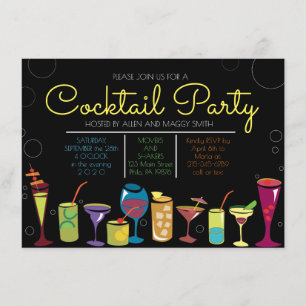RETRO COCKTAIL PARTY BUBBLES Party Einladung