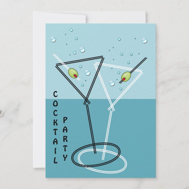 Retro-Cocktail-Party Einladung (Vorderseite)
