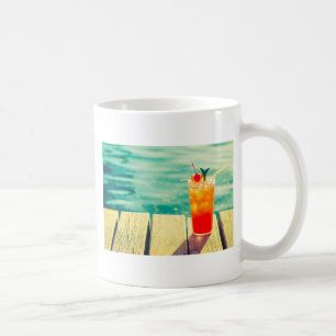 Retro-Cocktail-Sonnenuntergang-Poolbar Tasse