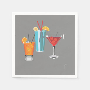 Retro Cocktail-Trio Serviette