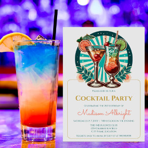 Retro-Cocktailparty Einladung
