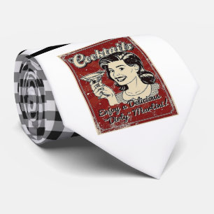 Retro Cocktails Necktie Krawatte