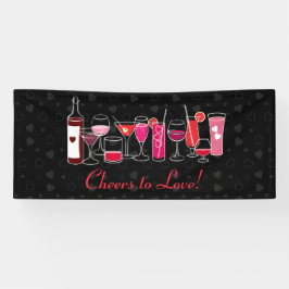 Retro Cocktails Valentinstag Party Banner