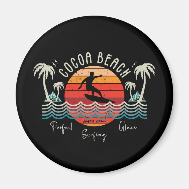 Retro Cocoa Beach Magnet (Vorne)