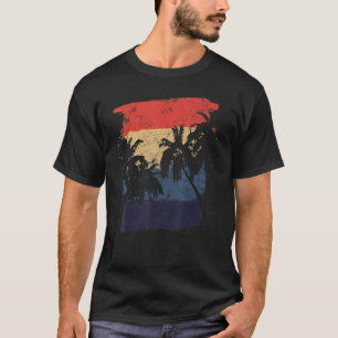 Retro Coconut Palm Tree Hawaiian Beach Urlaub sein T-Shirt