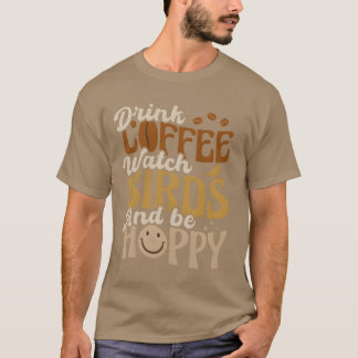 Retro Coffee and Bird Watching T-Shirt