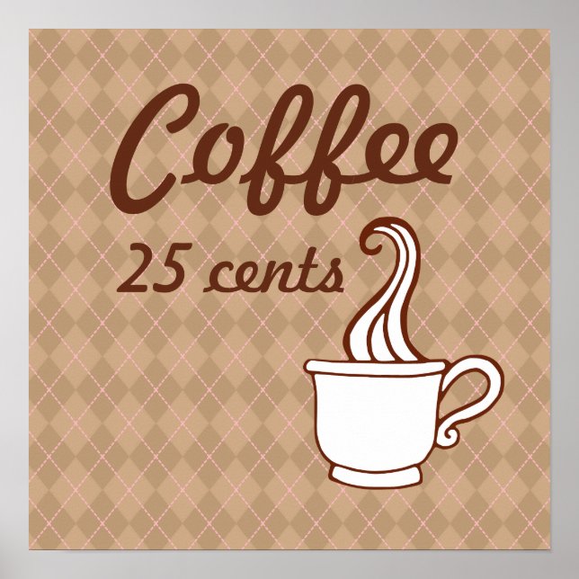 Retro Coffee Art Poster Print (Vorne)