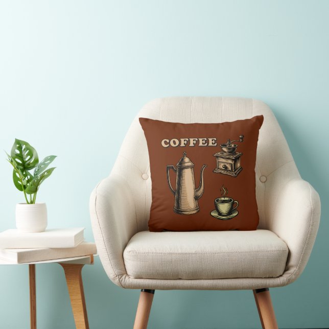 Retro Coffee Cafe Pattern Kissen (Stuhl )