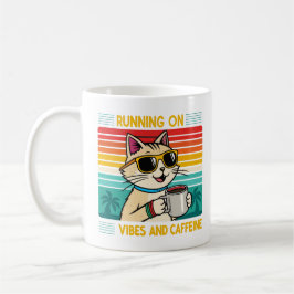 Retro Coffee Cat Vibes - Funny Caffeine Lover Kaffeetasse