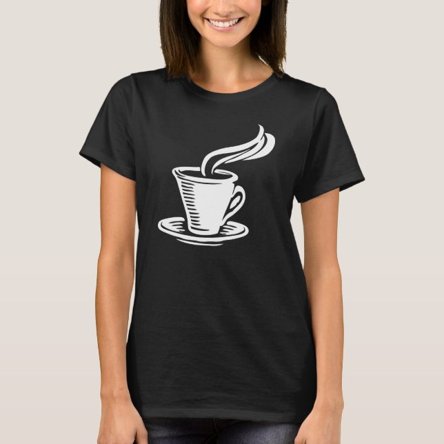 Retro Coffee Cup & Saucer T-Shirt (Vorderseite)