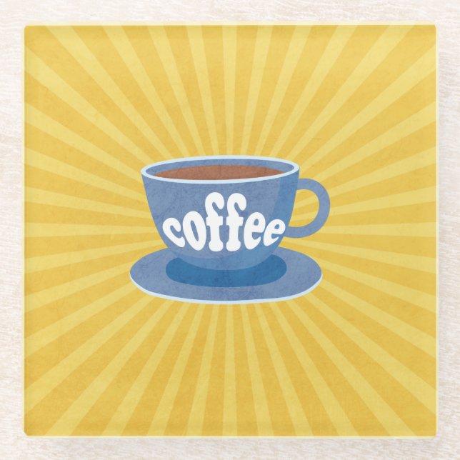 Retro Coffee Design Untersetzer (Vorderseite)