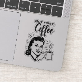 Retro Coffee First Sticker