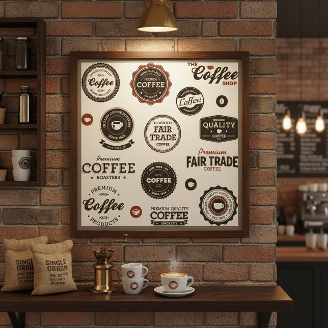 Retro Coffee Labels Poster (Von Creator hochgeladen)