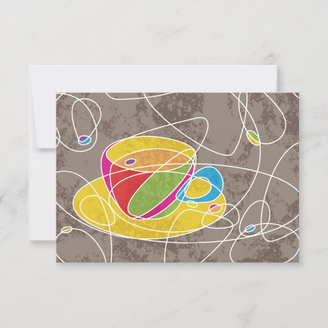 Retro-COFFEE-Linie Einladung (Vorderseite)