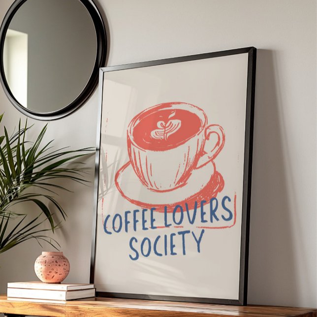 Retro Coffee Lovers Kitchen Café Quote Club Poster (Von Creator hochgeladen)