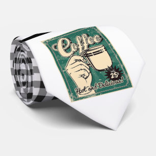 Retro Coffee Necktie Krawatte