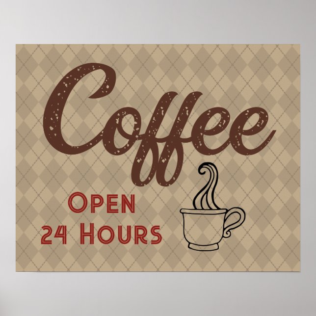 Retro Coffee Shop Art Poster (Vorne)