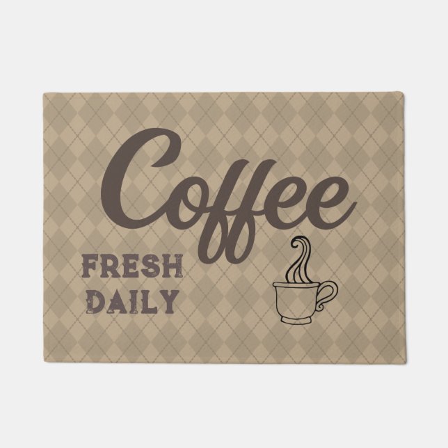 Retro Coffee Shop Doormat Rug Fußmatte (Vorderseite)