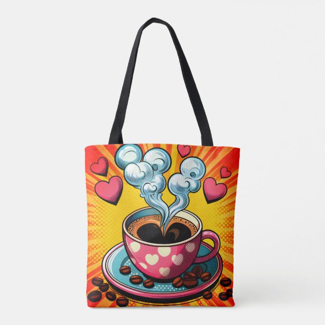 Retro Coffee Shop oder Café Tote Bag (Rückseite)