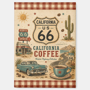 Retro Coffee Stop California Andenken Magnet